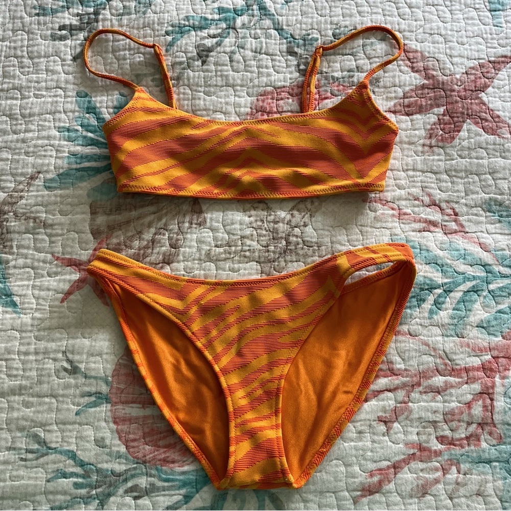 - TRIANGL orange tiger print bikini
